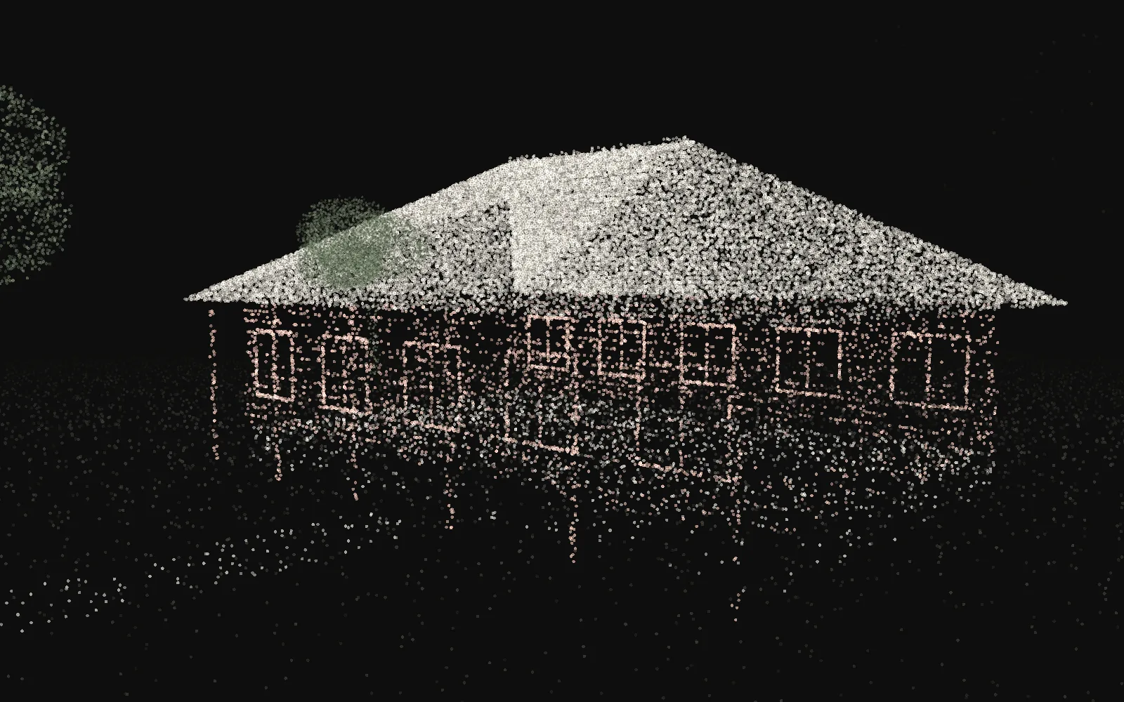 日式宿舍點雲示意,局部